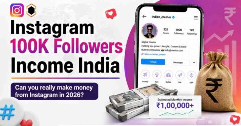 Instagram 100k followers Income India